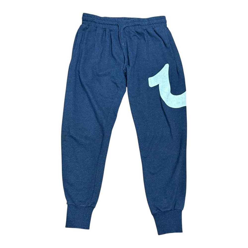True Religion Sweatpants Mens Small Blue Loungewear Joggers Graphic Logo Pants